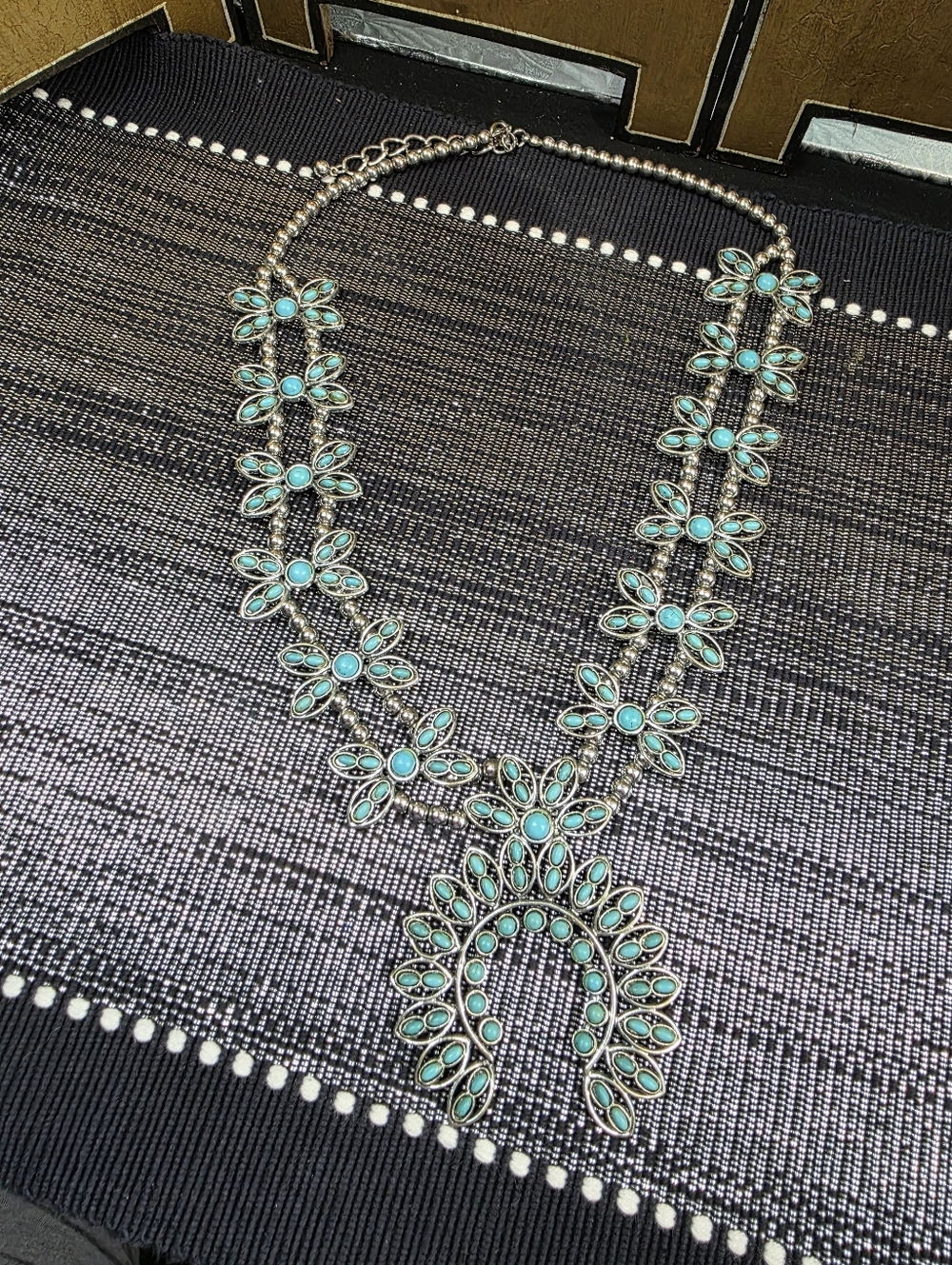 Southwest Inspired Squash Blossom Necklace - Picture 4 of 5